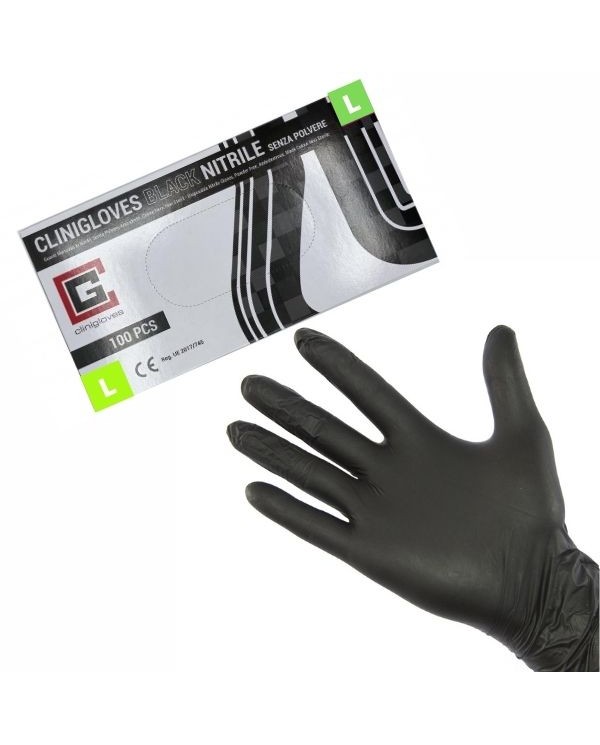 GUANTI CLINIGLOVES BLACK NITRILE 100PZ TG.L