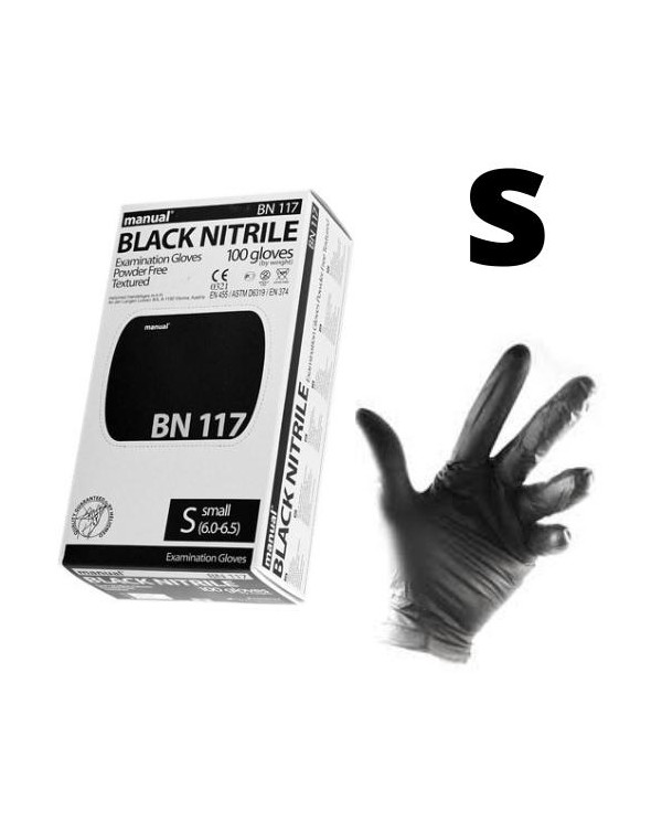 GUANTI MANUAL BLACK NITRILE 100PZ TG.S