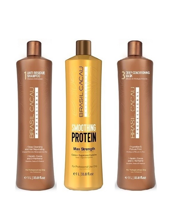 BRASIL CACAU KIT SMOOTHING PROTEIN 3X1000ML