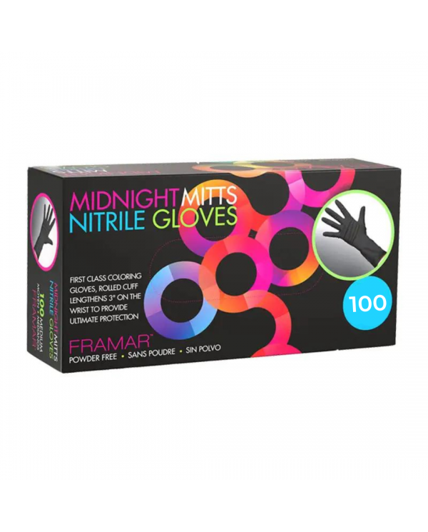 FRAMAR MIDNIGHT MITTS GLOVES NITRILE TG.S 100 PEZZI