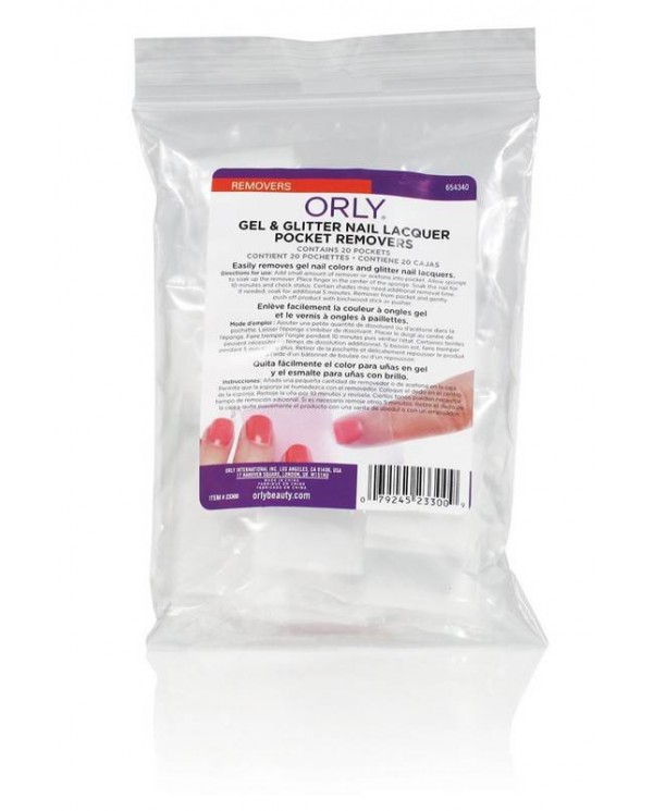 ORLY SOLVENTE 20PZ - GEL & GLITTER POCKET REMOVERS