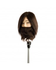 TESTASTUDIO UOMO CAPELLI UMANI CON BARBA E BAFFI 30CM