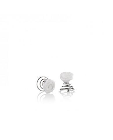 LABOR PRO SPIRALE CON ROSA IN STOFFA BIANCA 12PZ