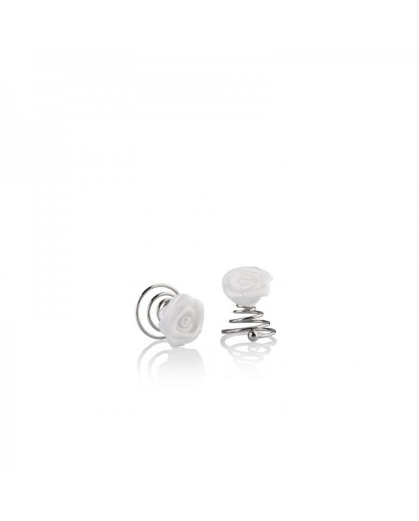 LABOR PRO SPIRALE CON ROSA IN STOFFA BIANCA 12PZ