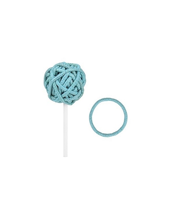 LOLLIPOP ROTONDO DI ELASTICI GRIGI E ARGENTO 24PZ
