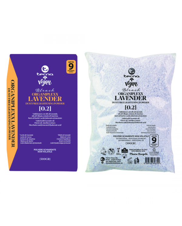 TECNA ORGANIPLEXX LAVENDER - DUST FREE LIGHTENING POWDER 500GR - 0.2 UP TO 9 LEVELS