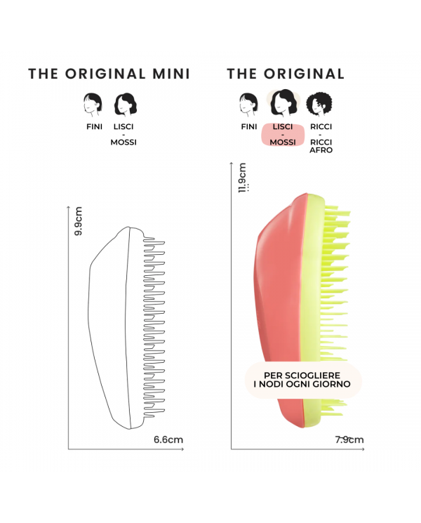 TANGLE TEEZER ORIGINAL SALMON PINK/YELLOW