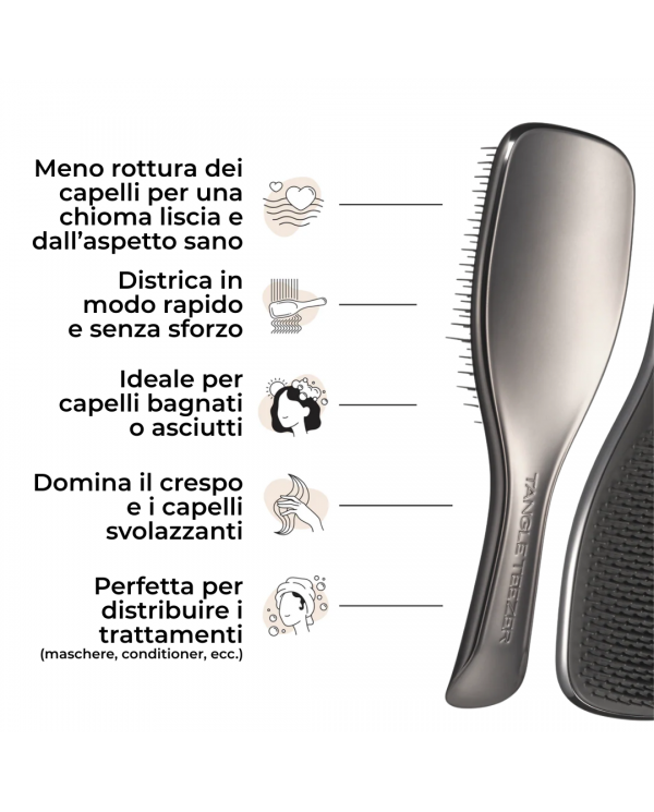 TANGLE TEEZER THE ULTIMATE CHROME MIDNIGHT SILVER