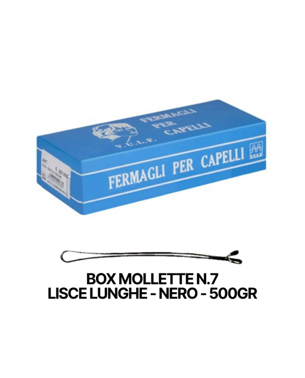 BOX MOLLETTE N.7 LISCE LUNGHE NERO 500GR