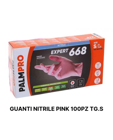 GUANTI NITRILE PINK 100PZ TG.S